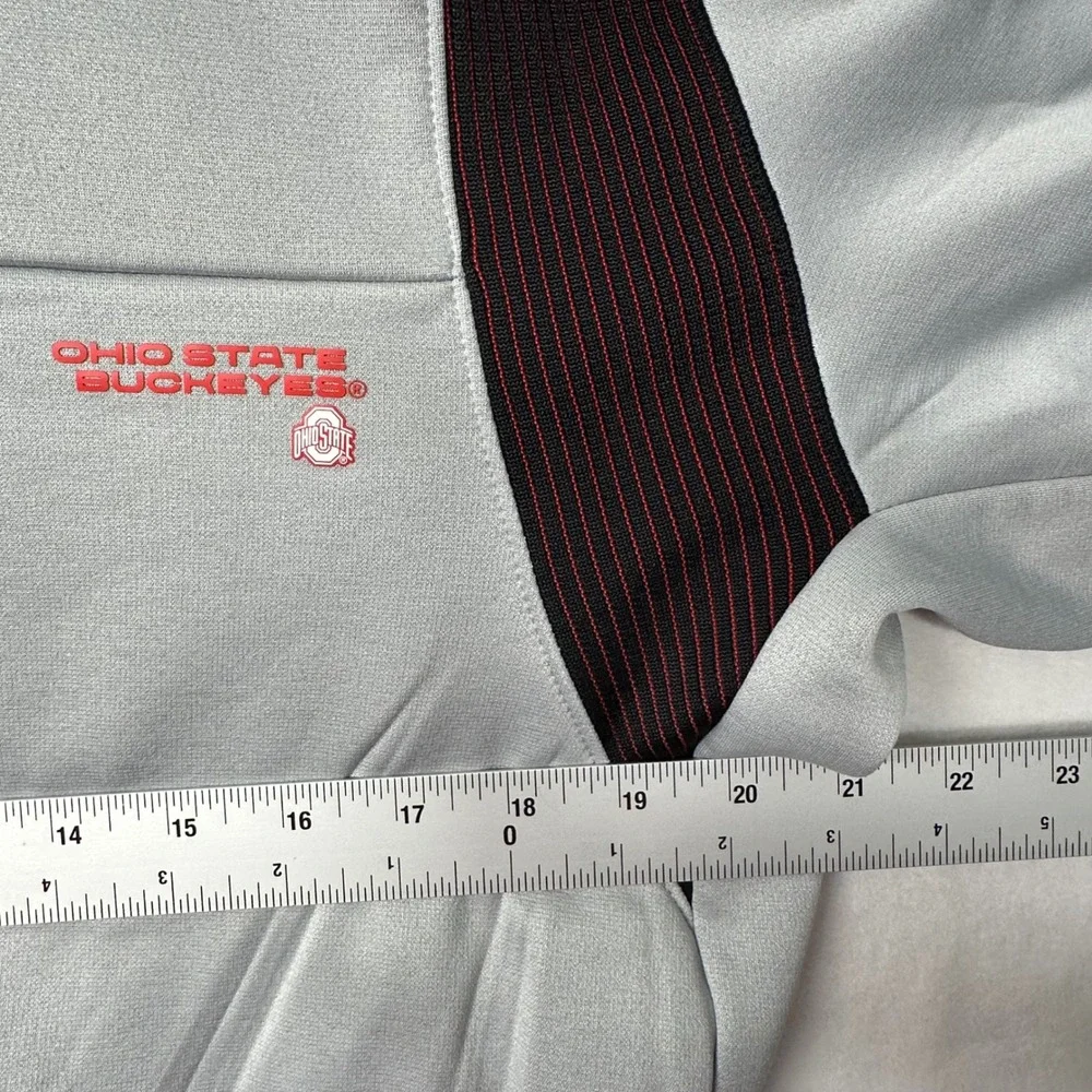 Nike Ohio State Buckeyes Gray‎ Full Zip Hoodie Jacket Men's L Dri-Fit